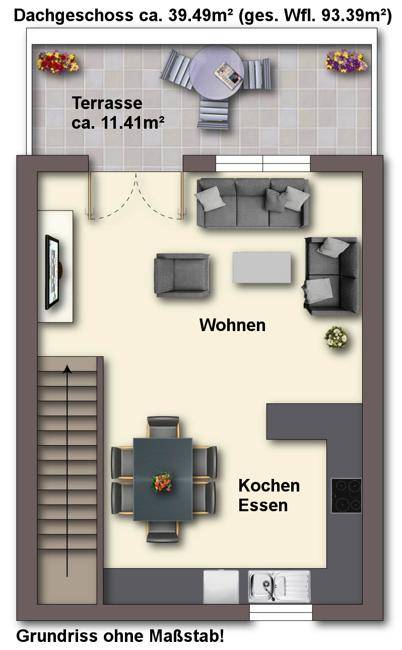 Grundriss Dachgeschoss ohne Maßstab