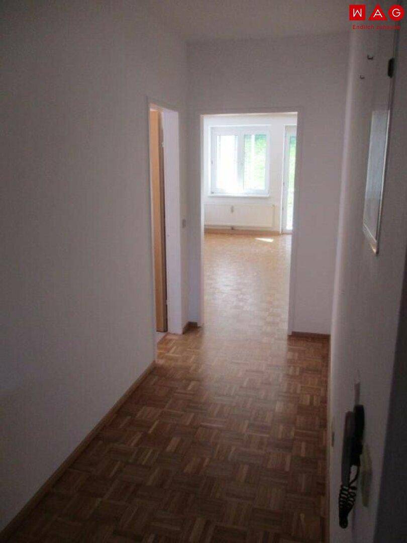 Vorzimmer unmöbliert, Blick Richtung Wohnzimmer