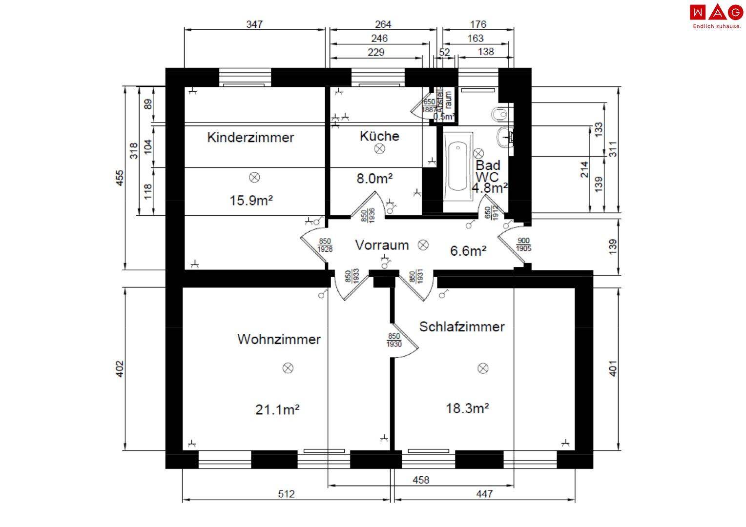 Wohnungsplan Lissagasse 5, 03.OG, Tür 007