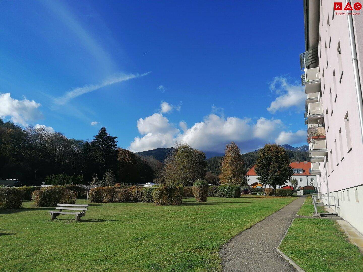 Ruhiger, grüner Innenhof