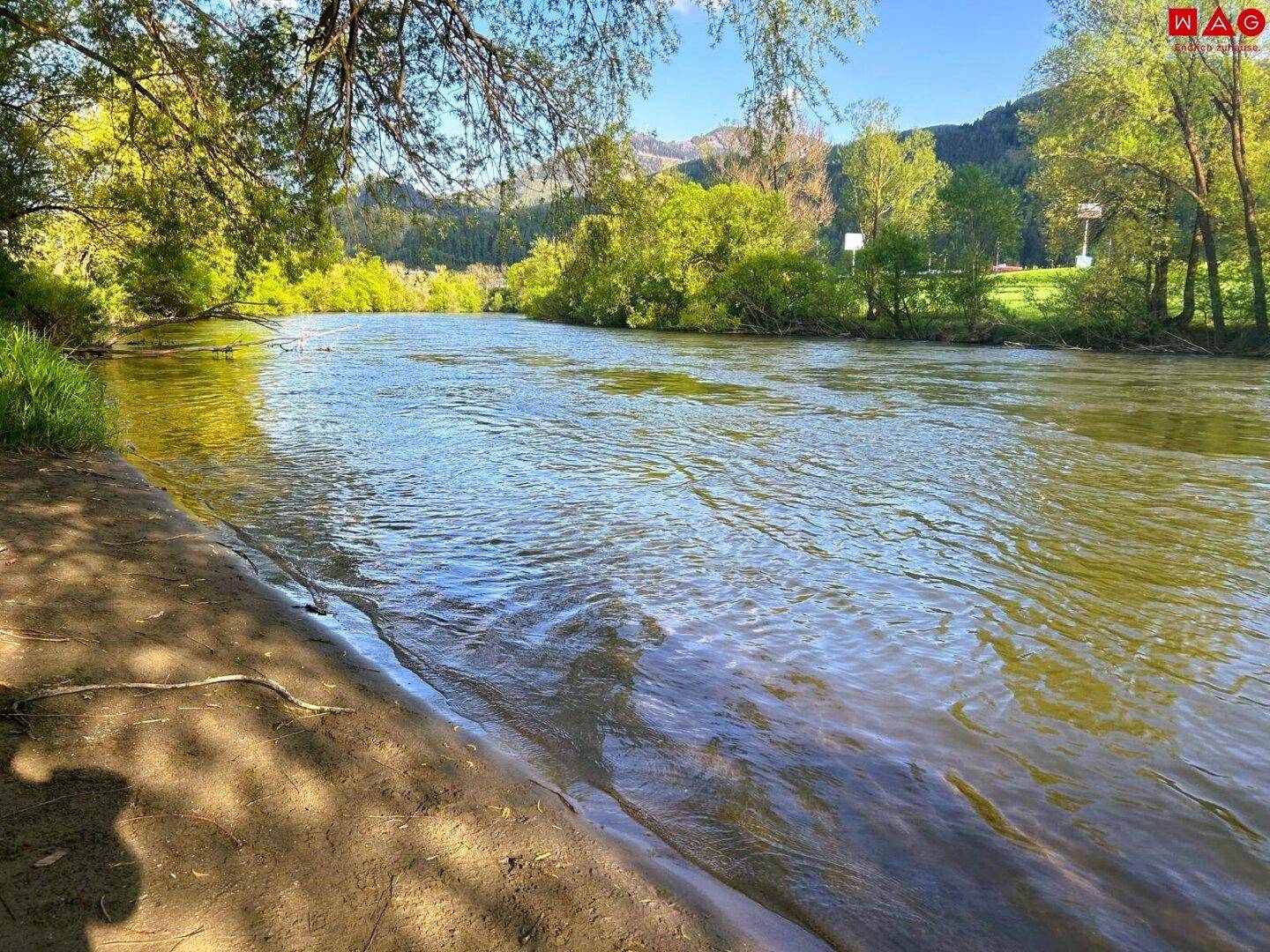 Murufer neben Radweg