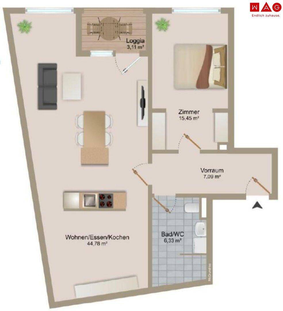 Grundriß Karlauerstrasse 17 T31