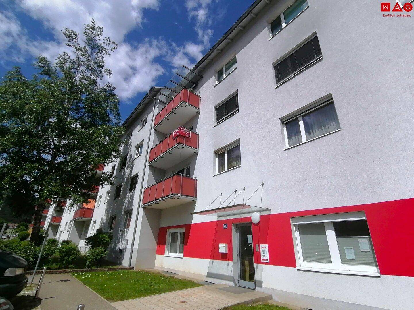 Gebäudeansicht der Balkone