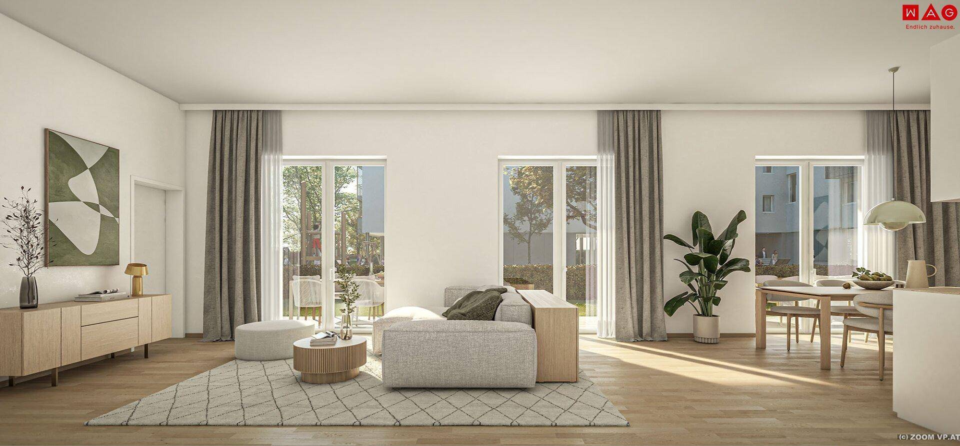 Gartenwohnung Wohnzimmer