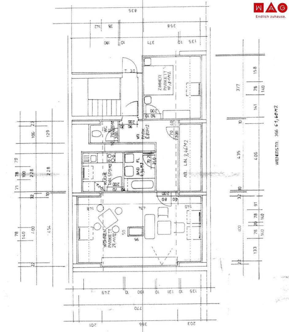 Wohnungsplan Dachgeschoss, Tür 7