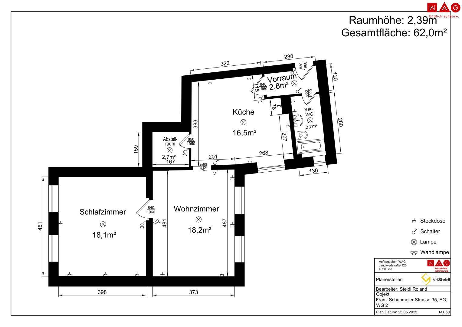 Wohnungsplan (VOR Badsanierung)