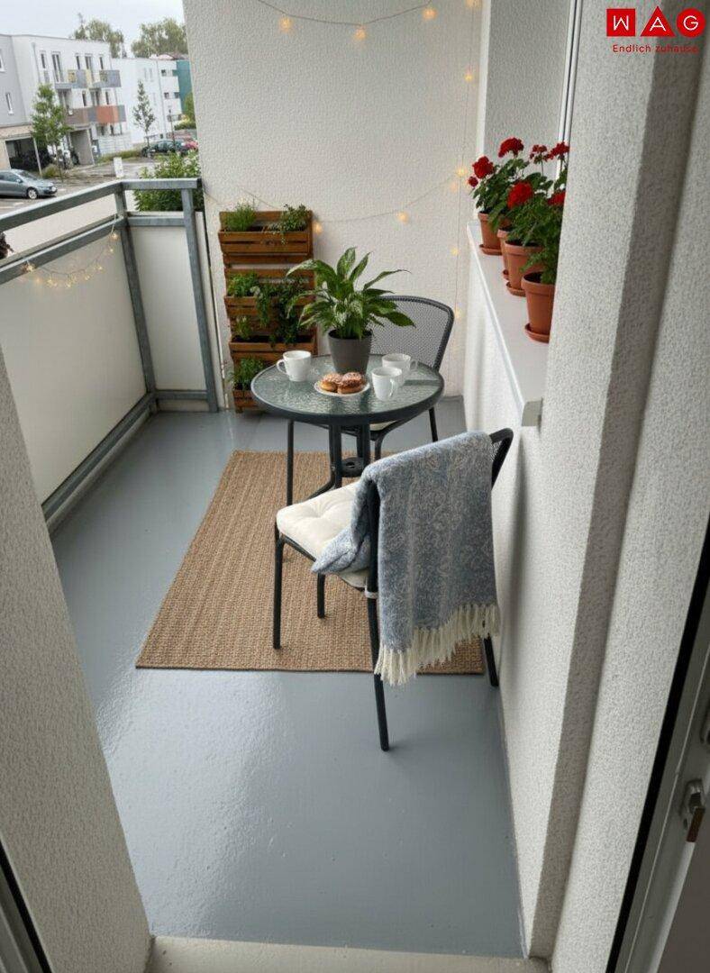 Möbelierungsvorschlag Balkon KI generiert