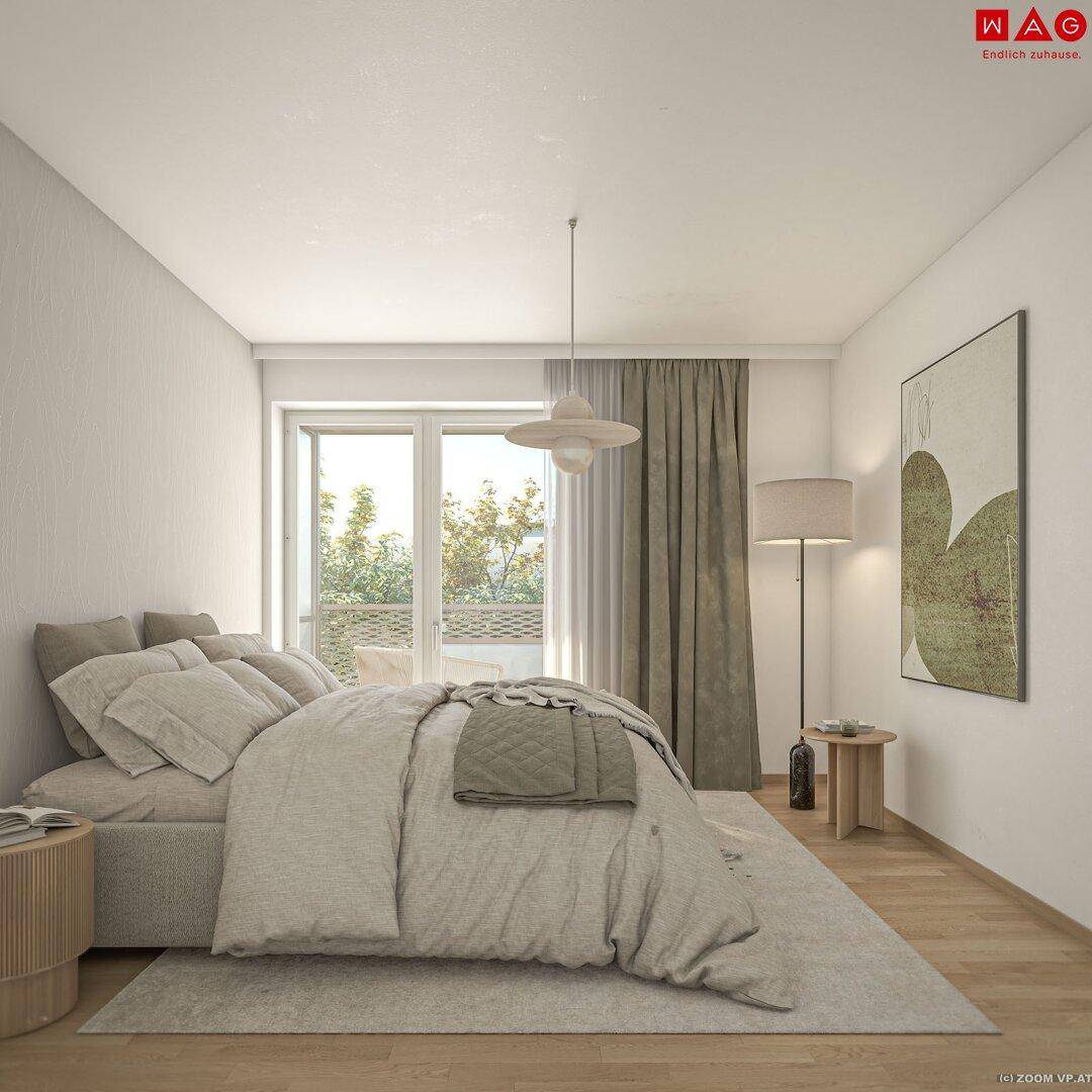 Schlafzimmer mit Zugang Balkon