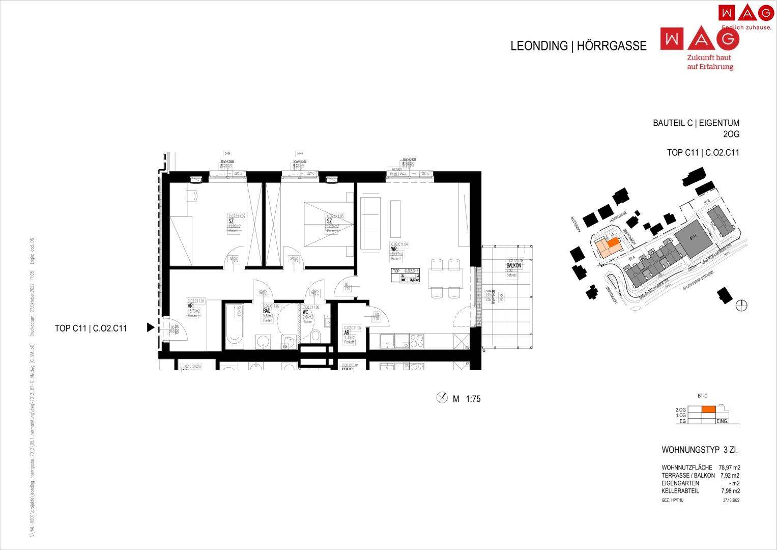Detaillierter Grundriss der Wohnung mit Raumaufteilung und Balkonzugang.