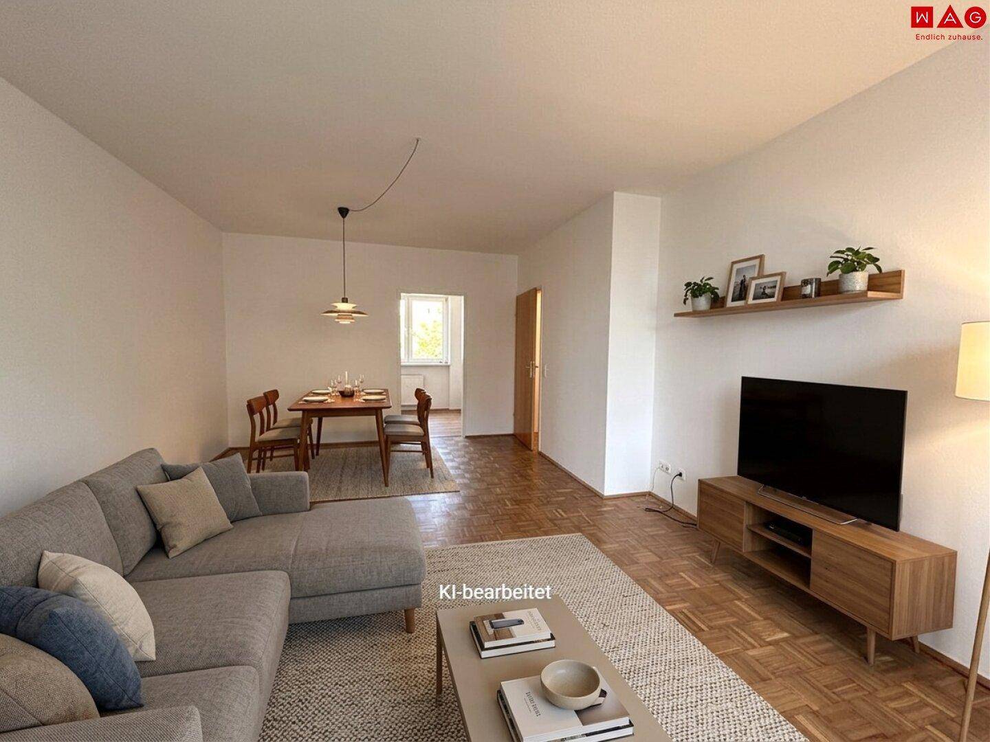 Gut aufgeteilte 2-Raum Wohnung in Linz/Ebelsberg mit Balkon und Parkplatz! Bezug AB SOFORT! - Ansicht 3