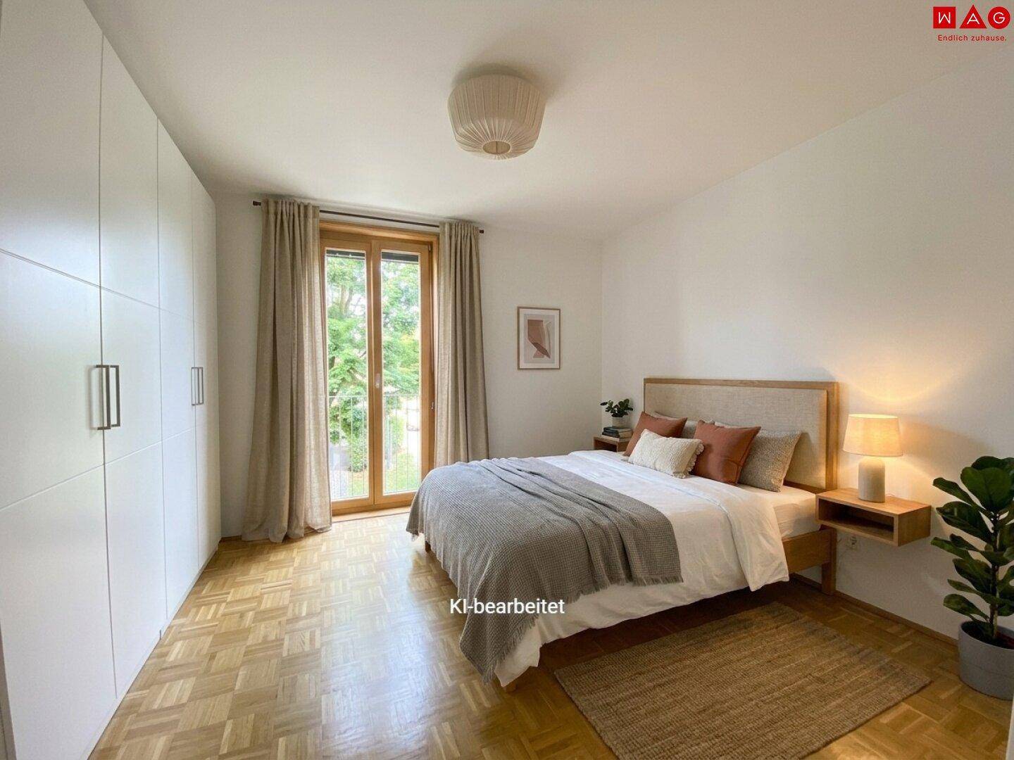 KI generiert Möblierungsvorschlag Schlafzimmer