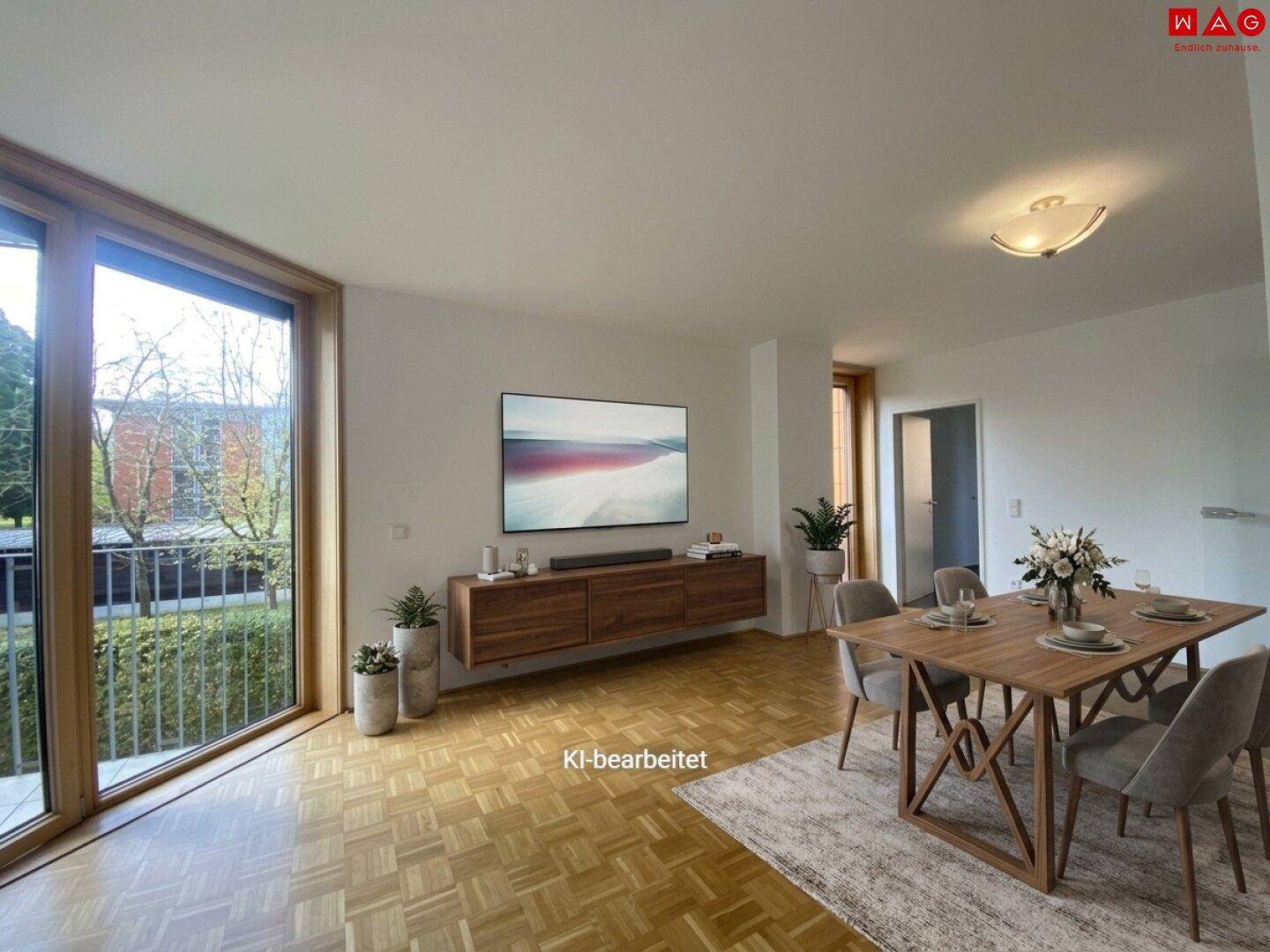KI generiert Möblierungsvorschlag Wohnzimmer