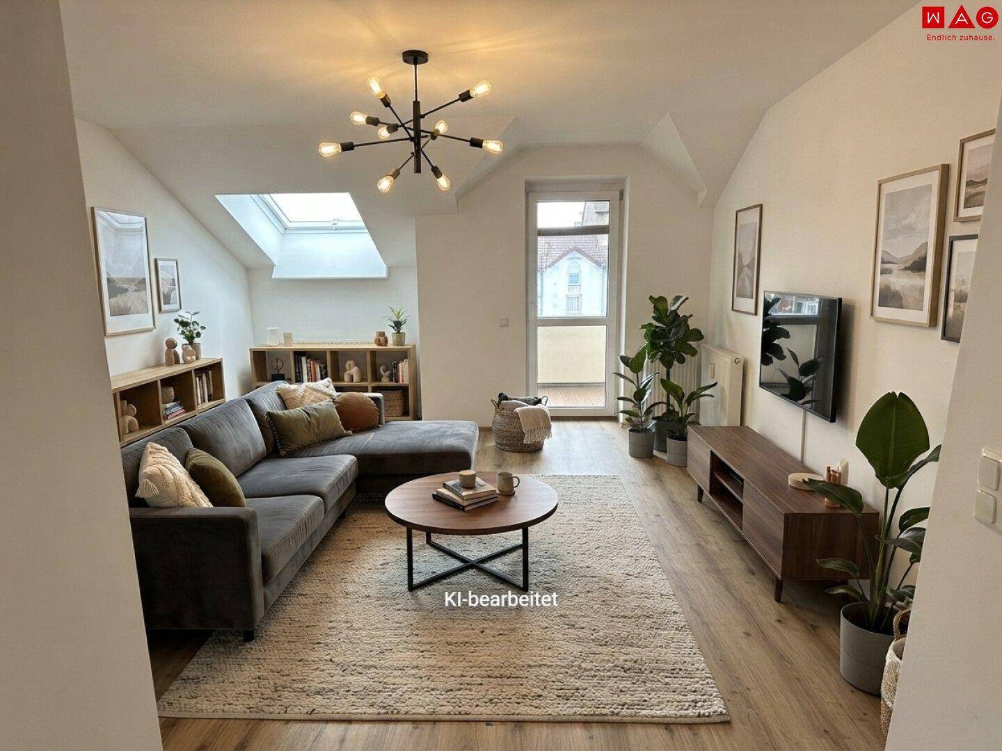 KI generiertes Wohnzimmer