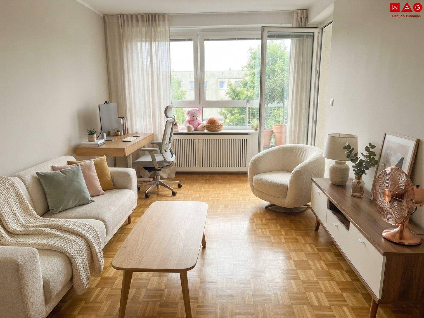 Wohnzimmer KI generiert