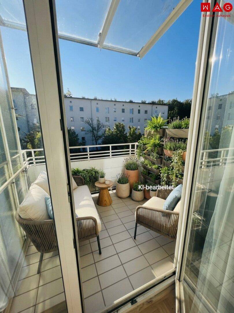 Aussicht Balkon KI generiert