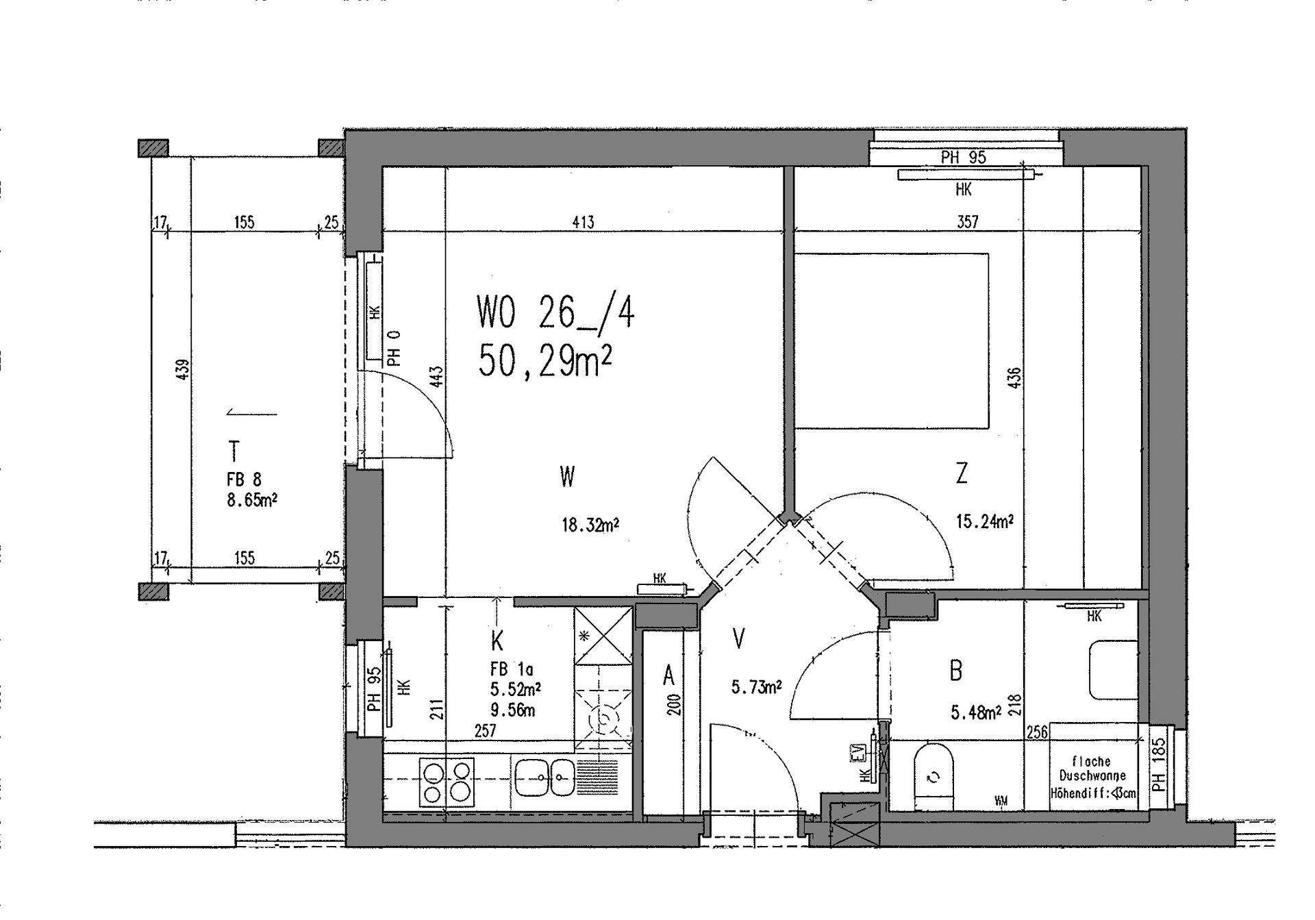 2-Zimmer-Wohnung in ruhiger Lage mit Terrasse - geförderte Miete - 2 Zimmer - Widok 2