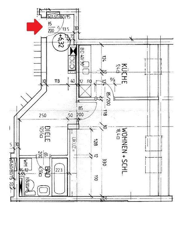 Helle 2-Zimmer-Wohnung mit Küche zu vermieten - Miete - 2 Zimmer - Ansicht 2