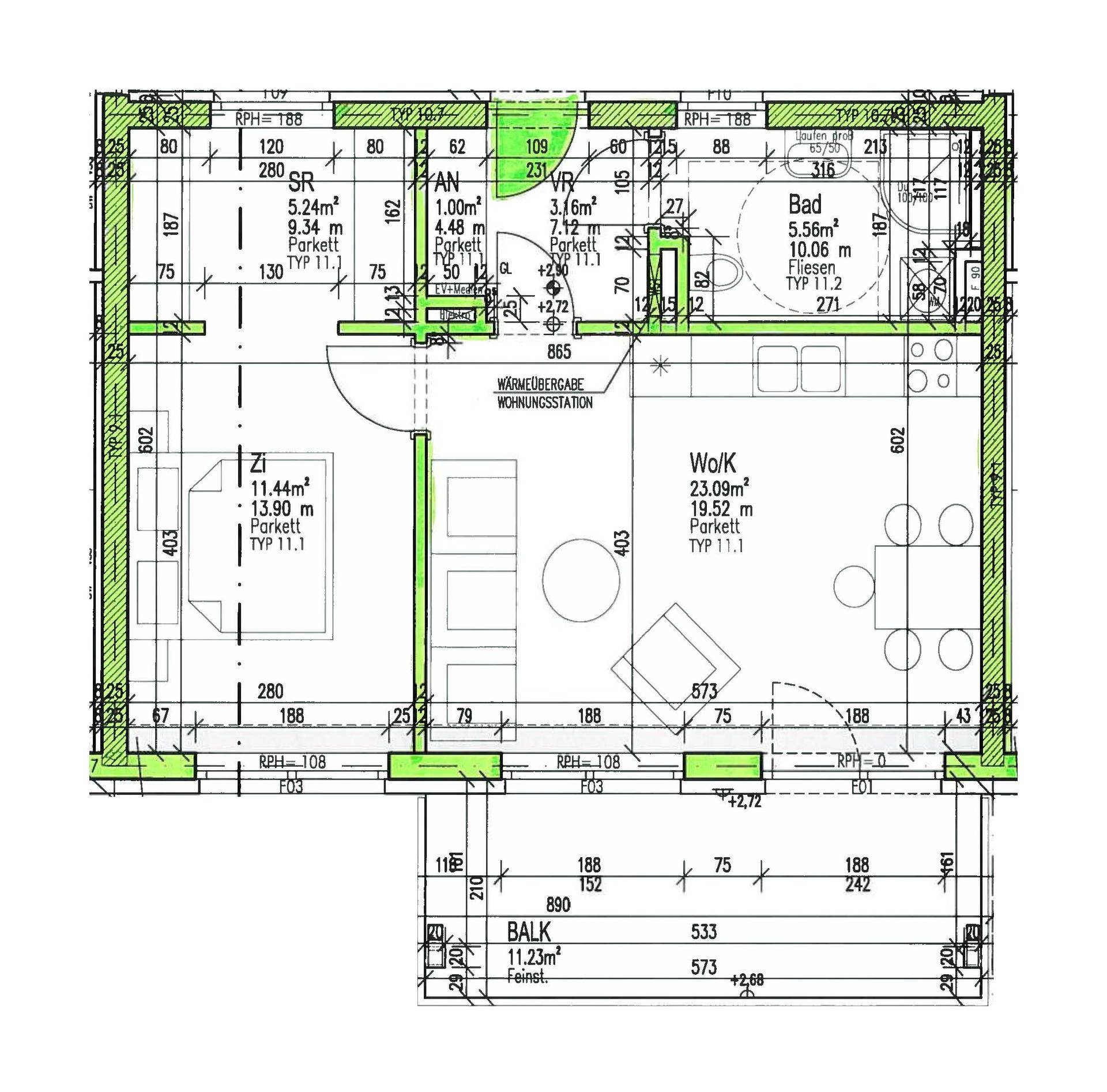 Sonnige 2-Zimmer-Wohnung im Obergeschoss mit Balkon - geförderte Miete ODER geförderte Miete mit Kaufoption - 2 Zimmer - Ansicht 2