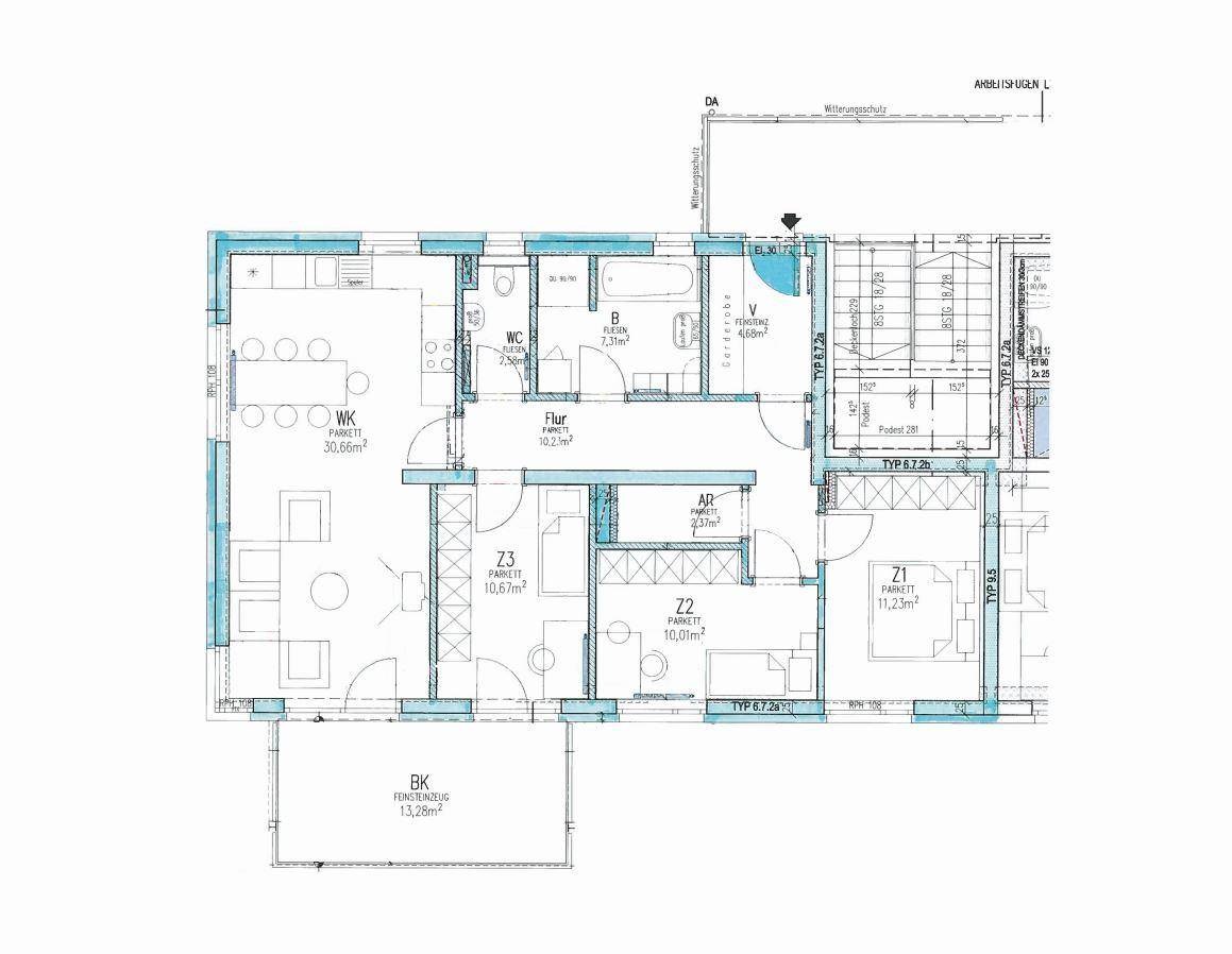 MEGA - 4-Zimmer-Wohnung mit riesigem Balkon, Küche und Carportparkplatz - geförderte Miete ODER geförderte Miete mit Kaufoption - 4 Zimmer - Ansicht 5