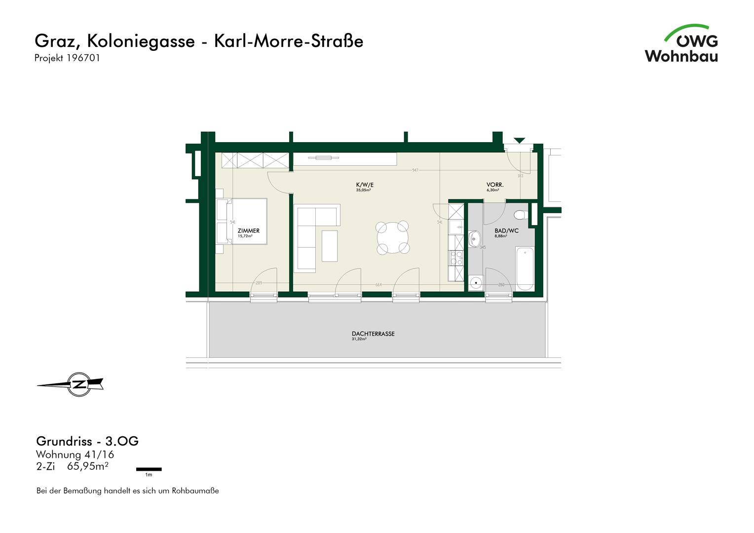 So lecker wie ein Neubau nur sein kann! 2 Zimmer &amp; Dachterrasse - Miete freifinanziert - 2 Zimmer - Ansicht 5