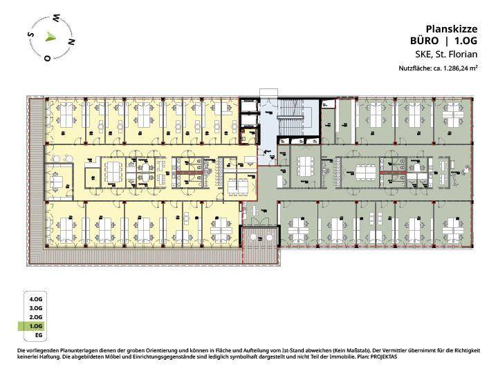 Planskizze Bürogebäude 1.OG Planungsvorschlag