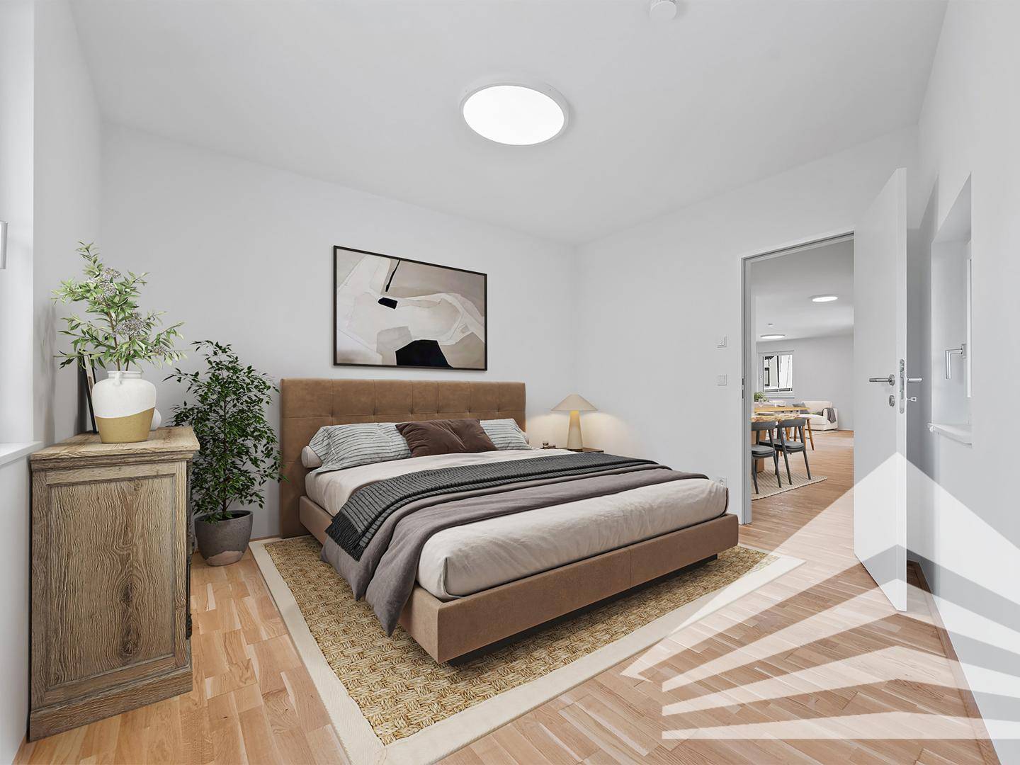 Schlafzimmer mit Möblierungsvorschlag