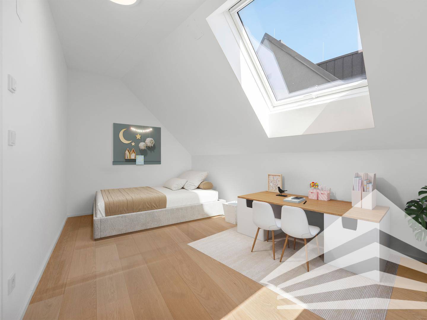 Zimmer DG1 mit Möblierungsvorschlag