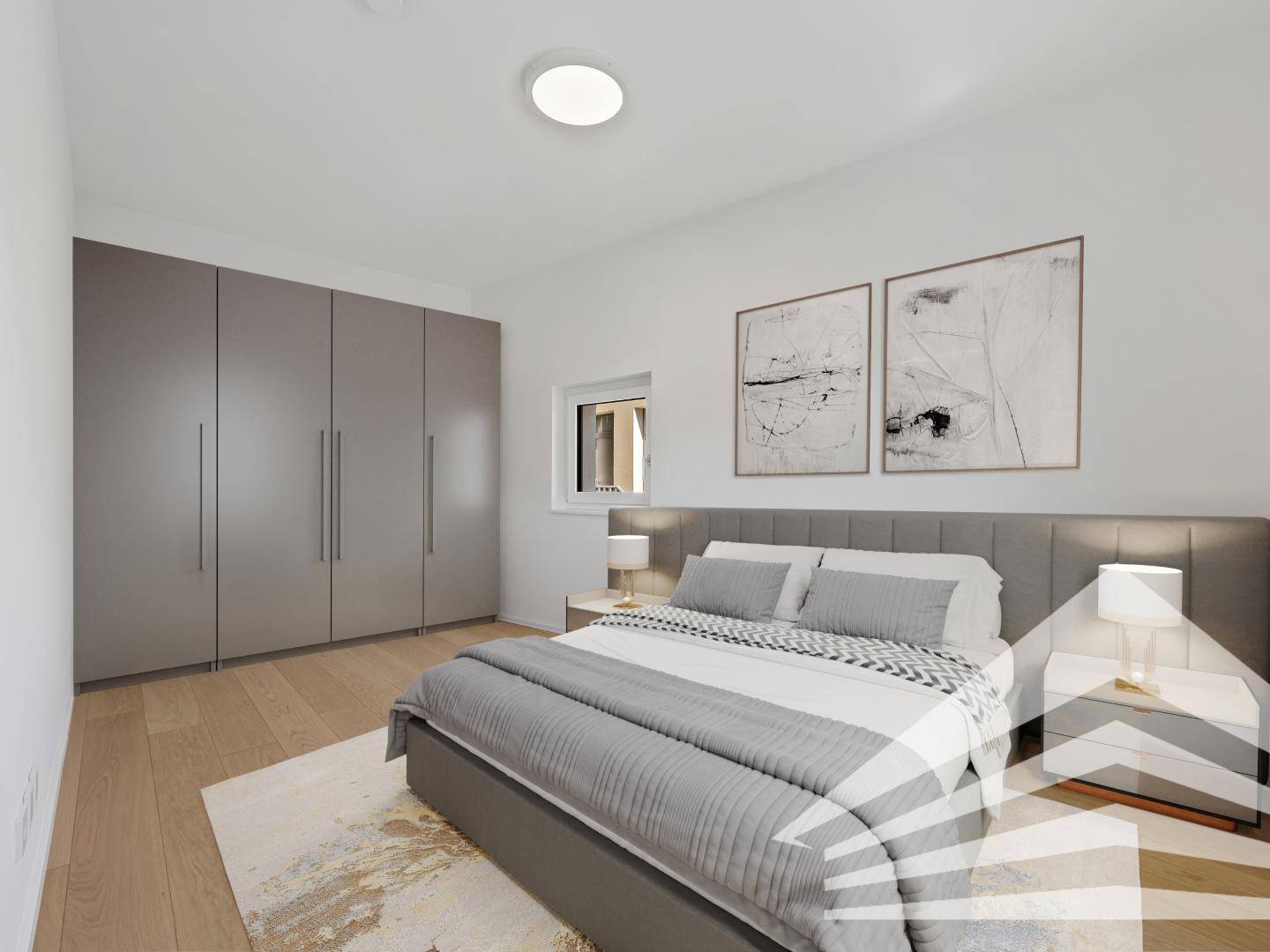 Schlafzimmer mit Möblierungsvorschlag