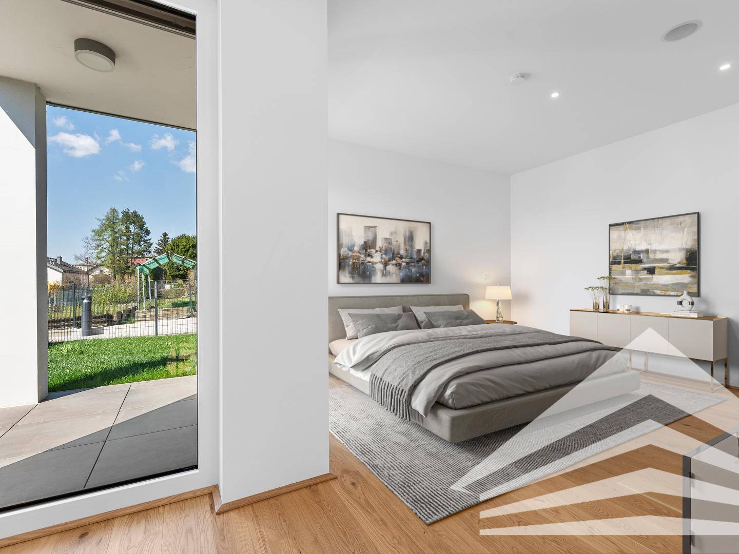 Schlafzimmer mit Möblierungsvorschlag