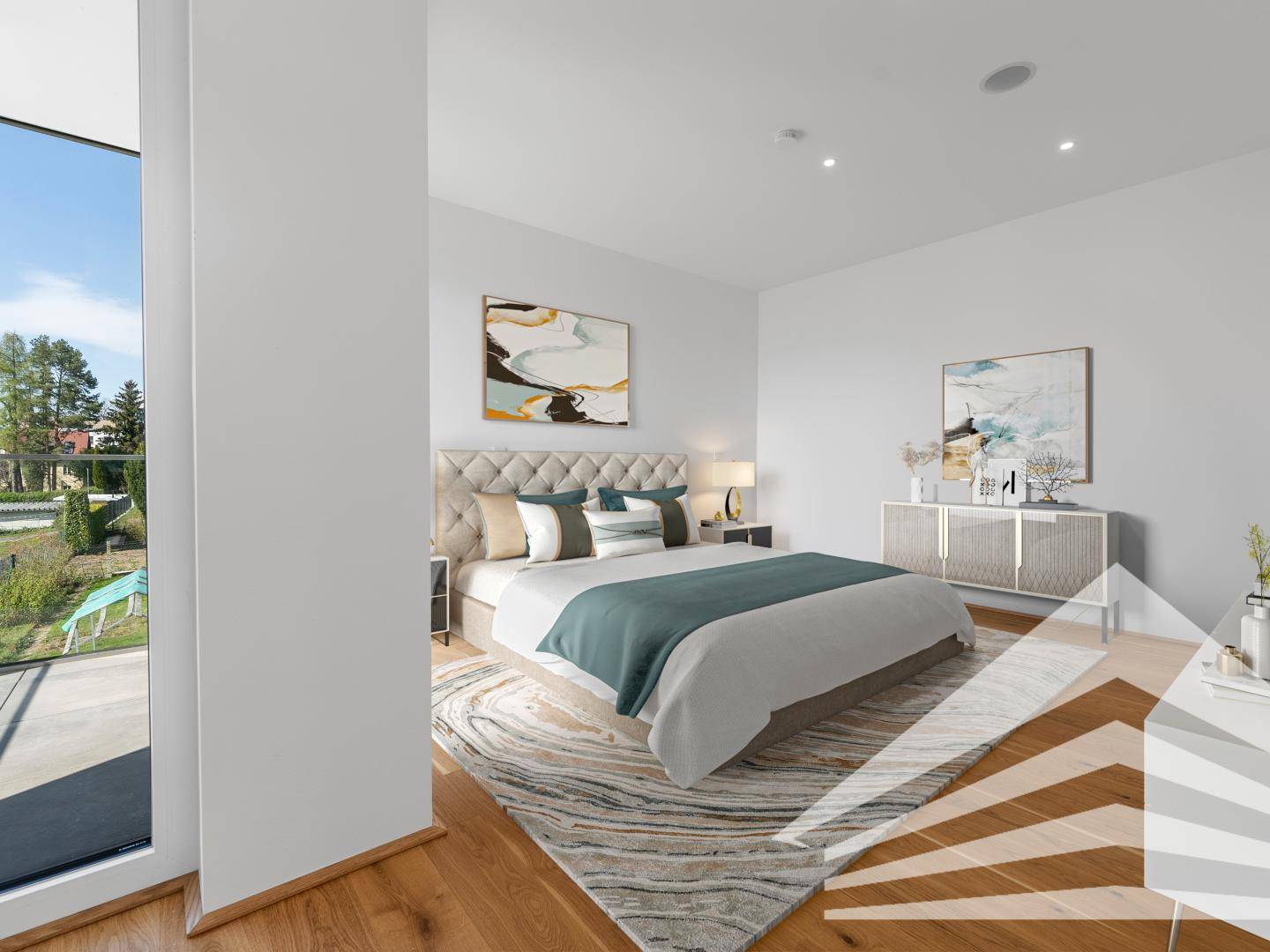 Schlafzimmer mit Möblierungsvorschlag