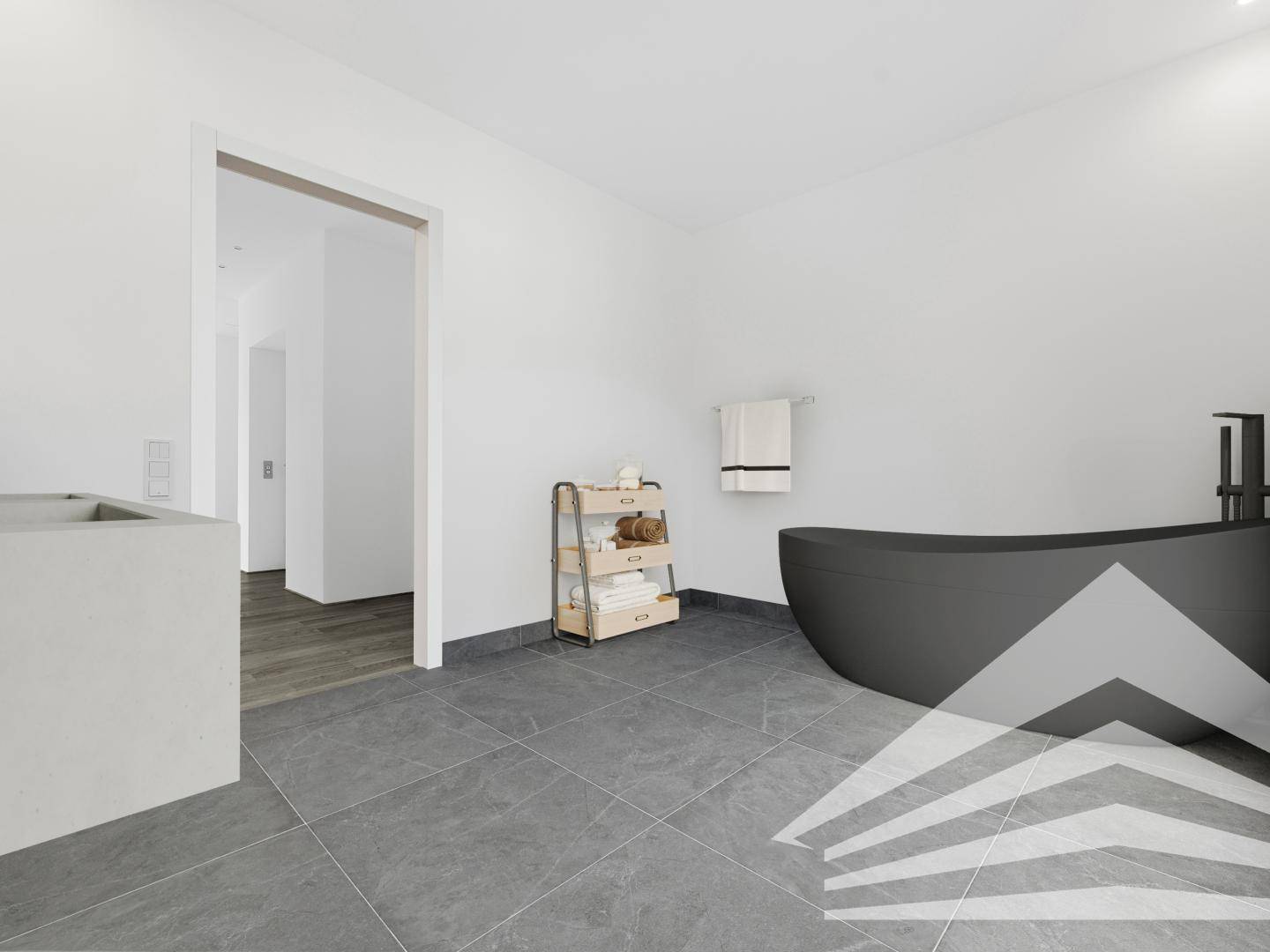 Badezimmer mit Möblierungsvorschlag