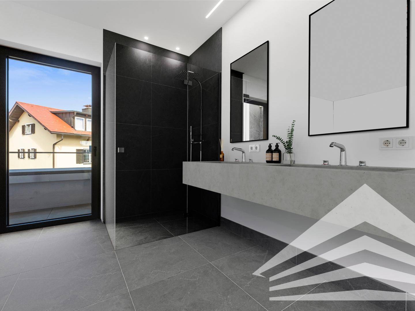 Badezimmer mit Möblierungsvorschlag