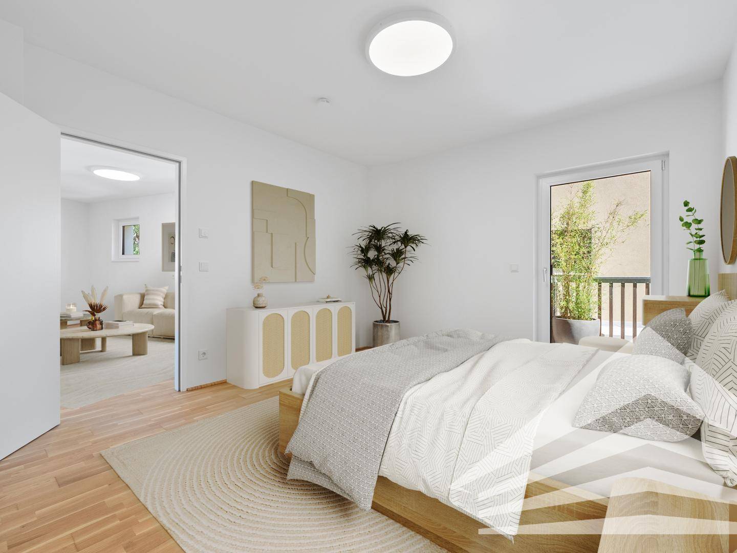 Schlafzimmer mit Möblierungsvorschlag