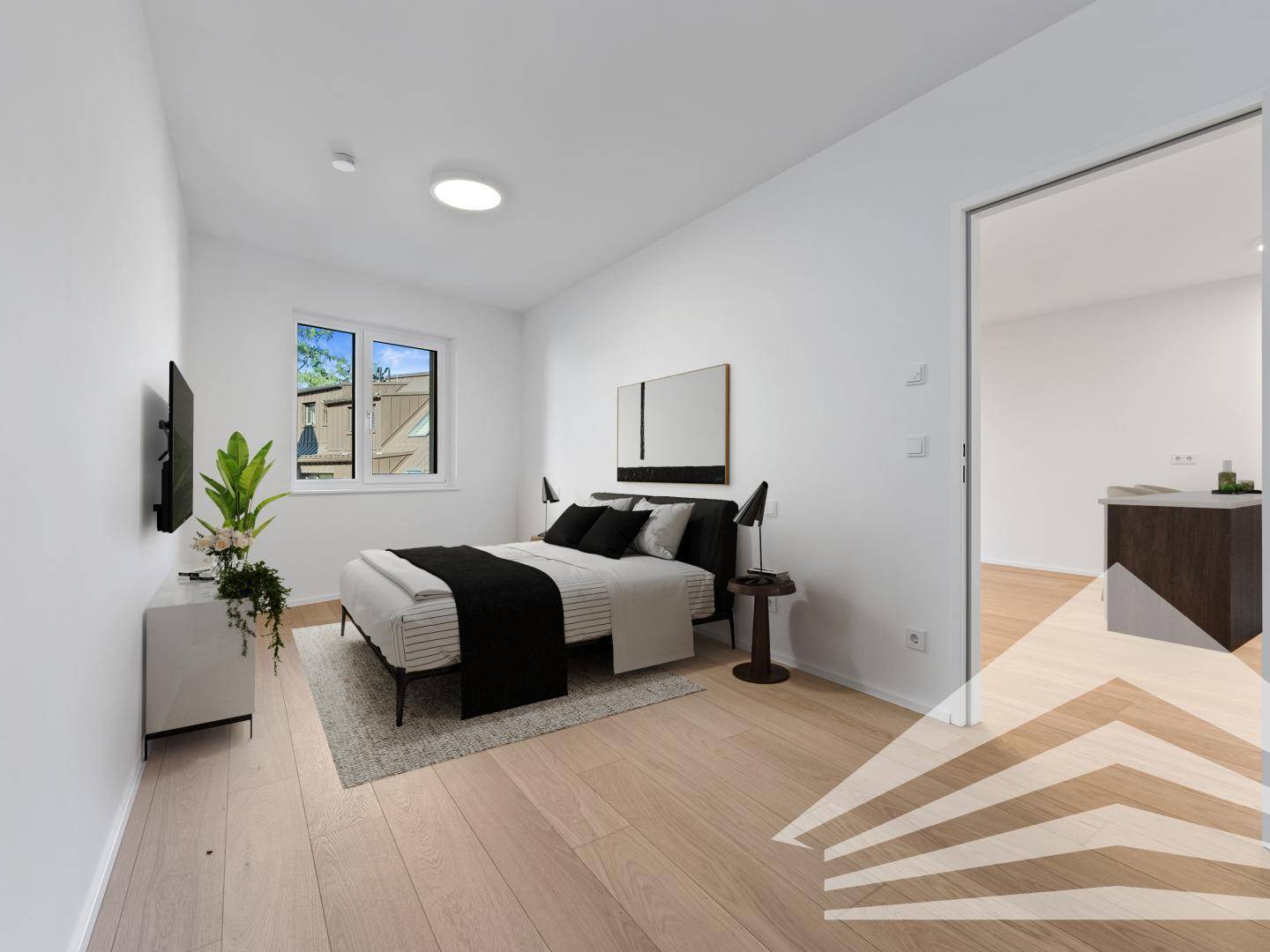 Schlafzimmer mit Möblierungsvorschlag