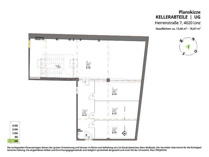 Planskizze Kellerabteile