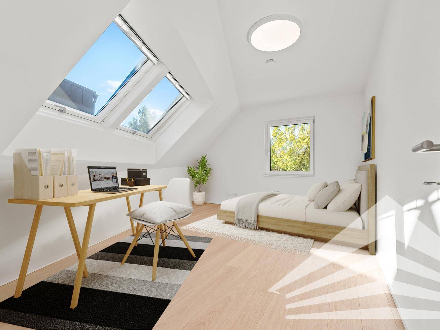 Zimmer DG1 mit Möblierungsvorschlag