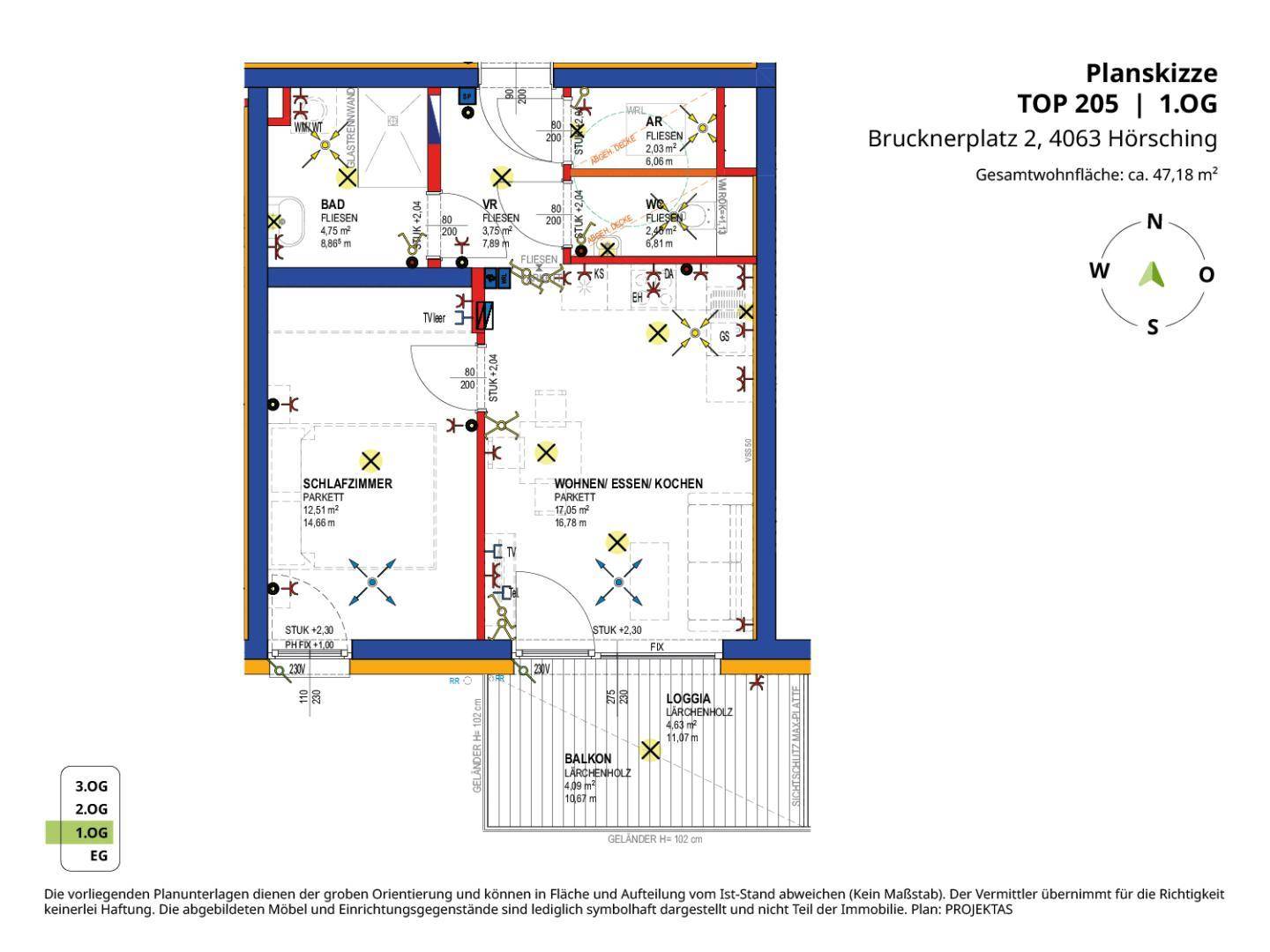 Planskizze Top 205
