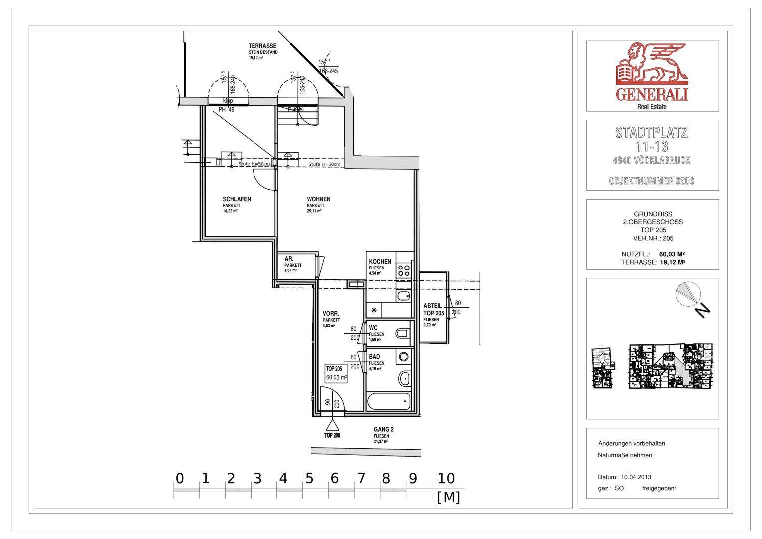 Grundrissplan Top 205