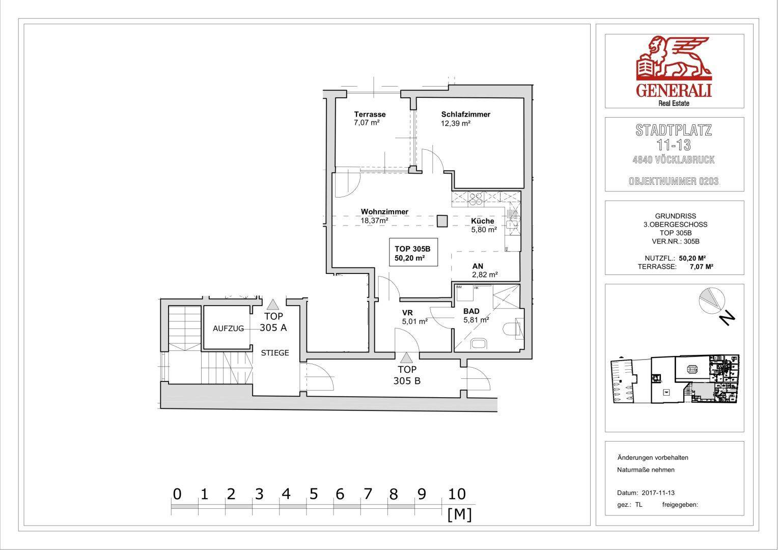 Grundrissplan Top 305B