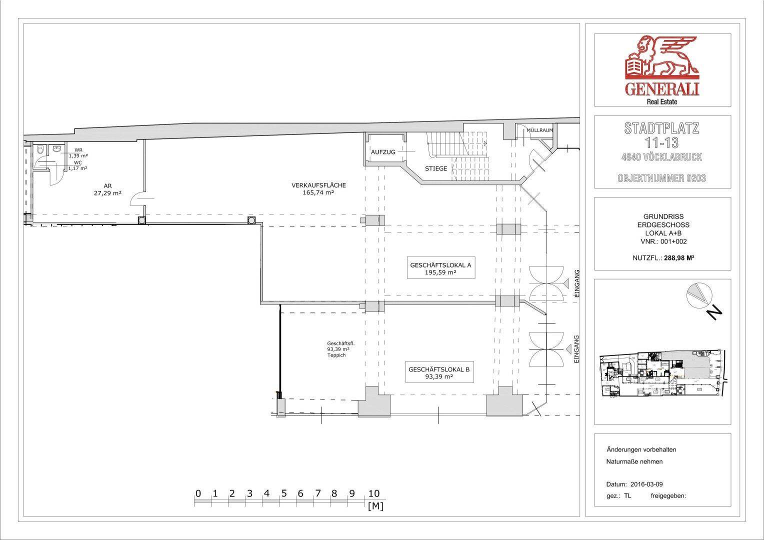 Grundrissplan Geschäftsfläche A