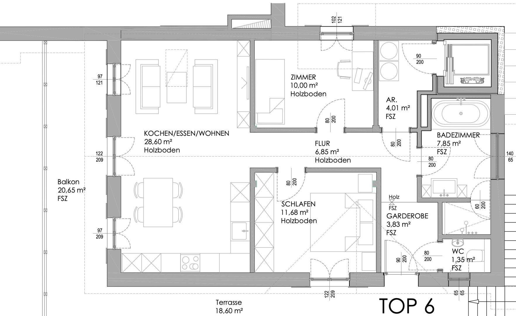 Salzburg/ANIF: Exklusive 3-Zimmer-Neubauwohnung mit großer Terrasse - Ansicht 5