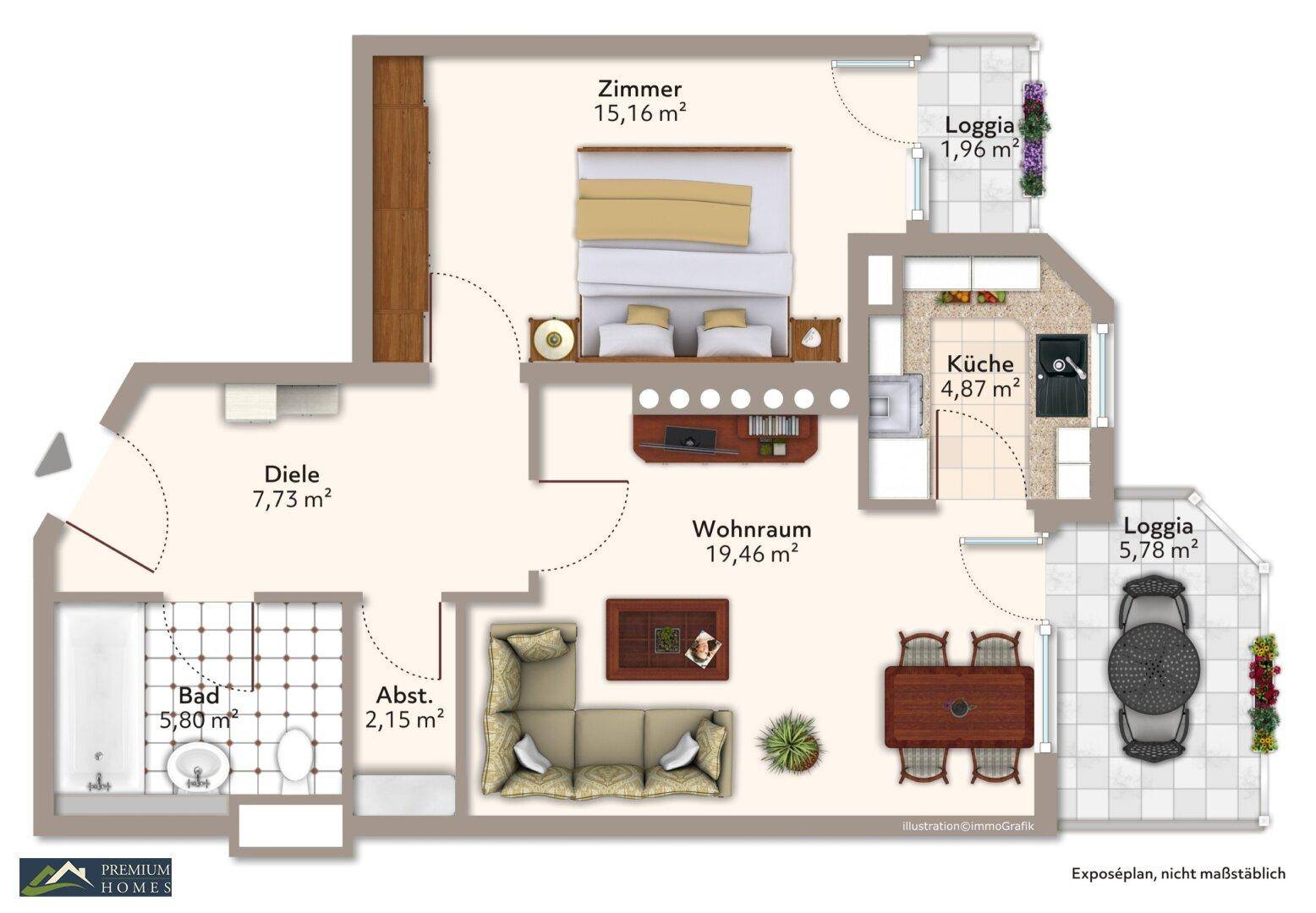 WÖRGL - ANLAGE-Objekt (mit lebenslangen Wohnrecht für Verkäufer/in) - 2 Zimmer Wohnung - gut gelegen mit Balkon & Tiefgarage sowie Kellerabteil
