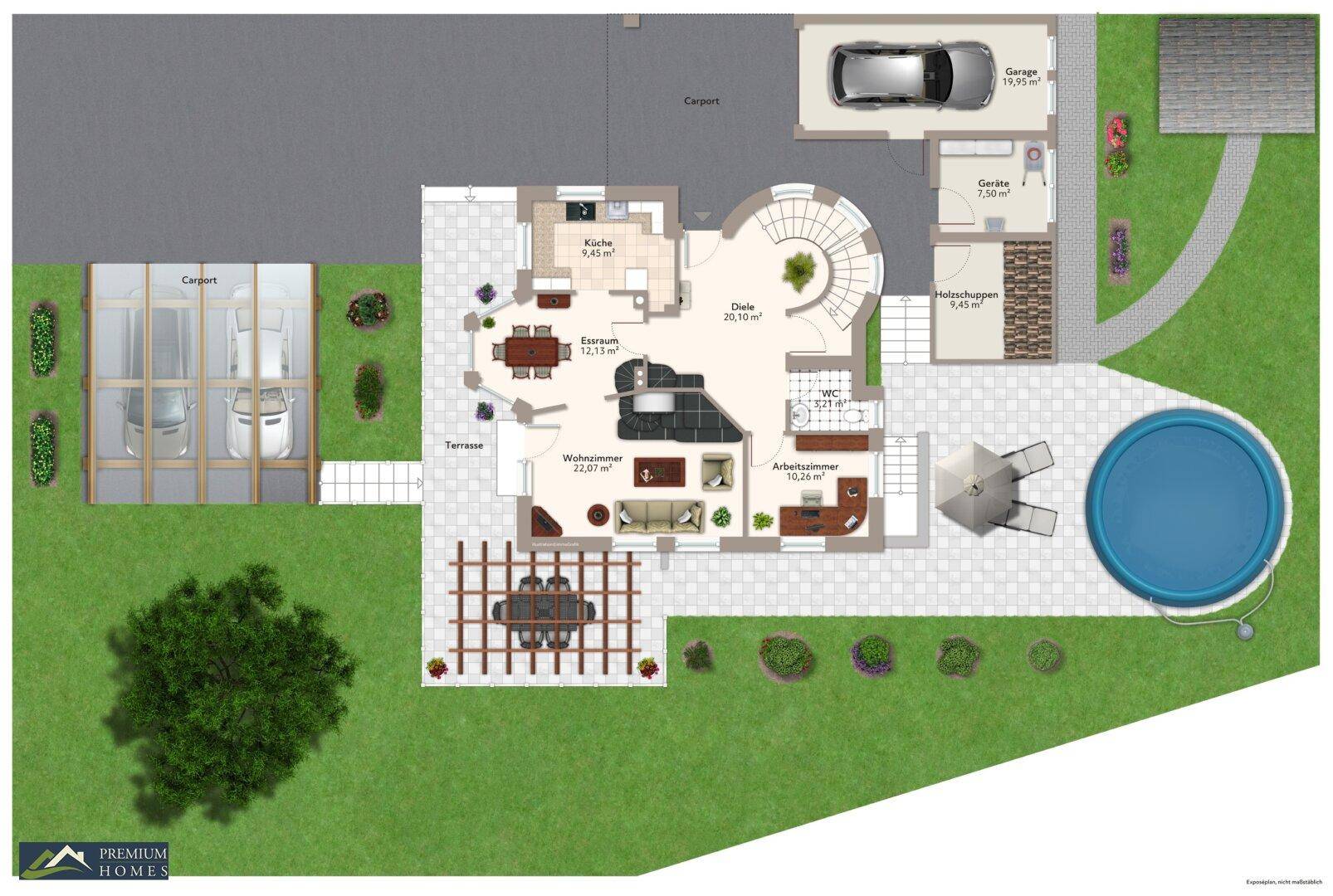 Einfamilienwohnhaus mit Garten