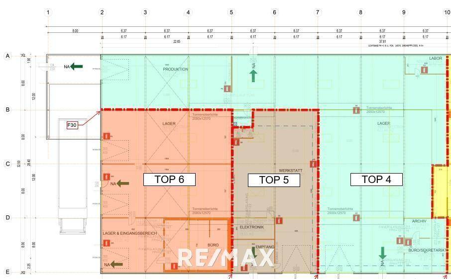 Plan TOP 4-Halle im Gewerbezentrum Parndorf