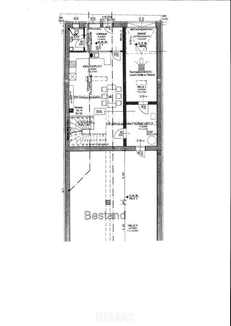 Grundrissplan des Erdgeschosses mit Raumaufteilung und Maßen, zeigt den Wohnbereich.