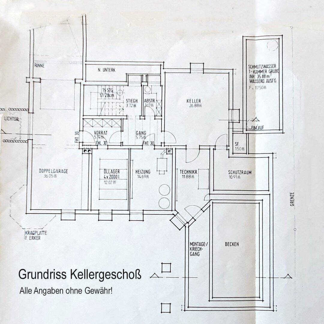 Grundriss KG, Exklusives Architektenhaus mit Innenpool Rettenschöss