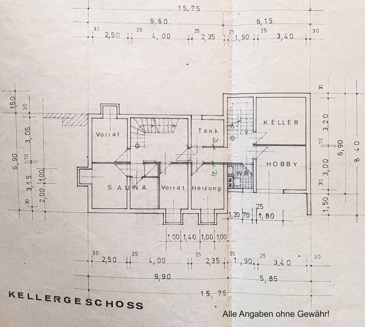 Grundriss KG, Grundstück mit Altbestand und Freizeitwohnsitz in Rettenschöß