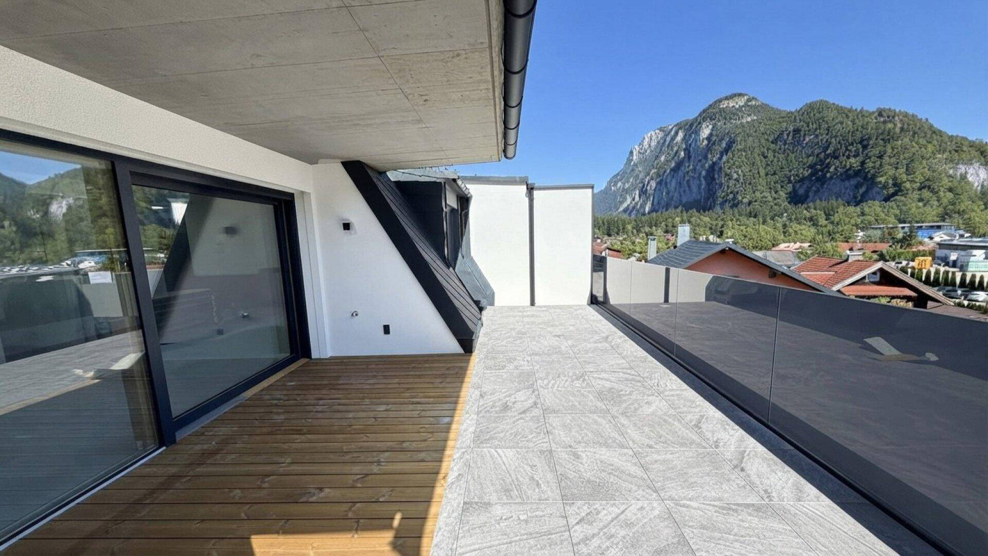 Ausblick Rg. Kaisertal, Dachterrasse 4.OG, Neubau Erstbezug 3-Zimmer Dachgeschoß Kufstein