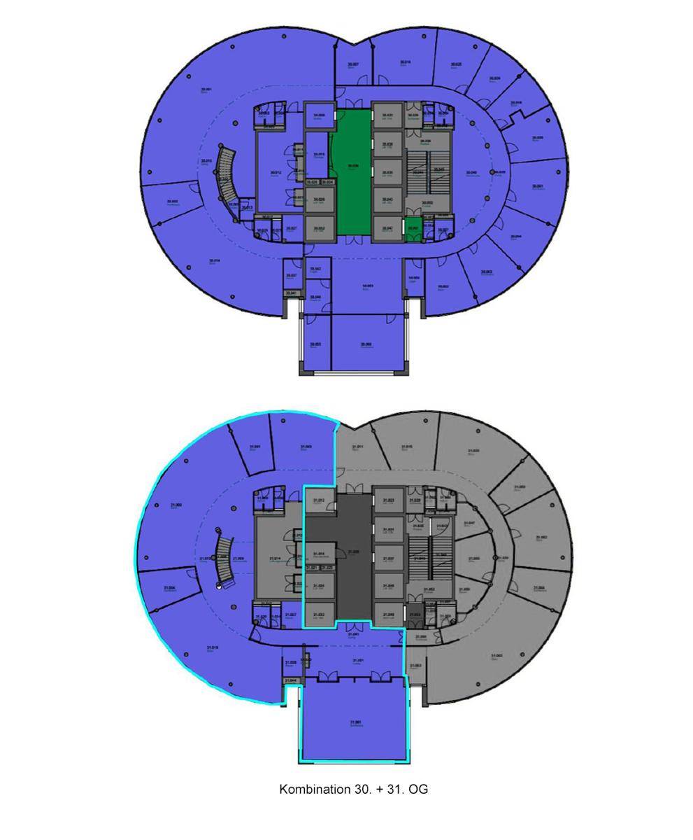 Grundriss 30. + 31. OG