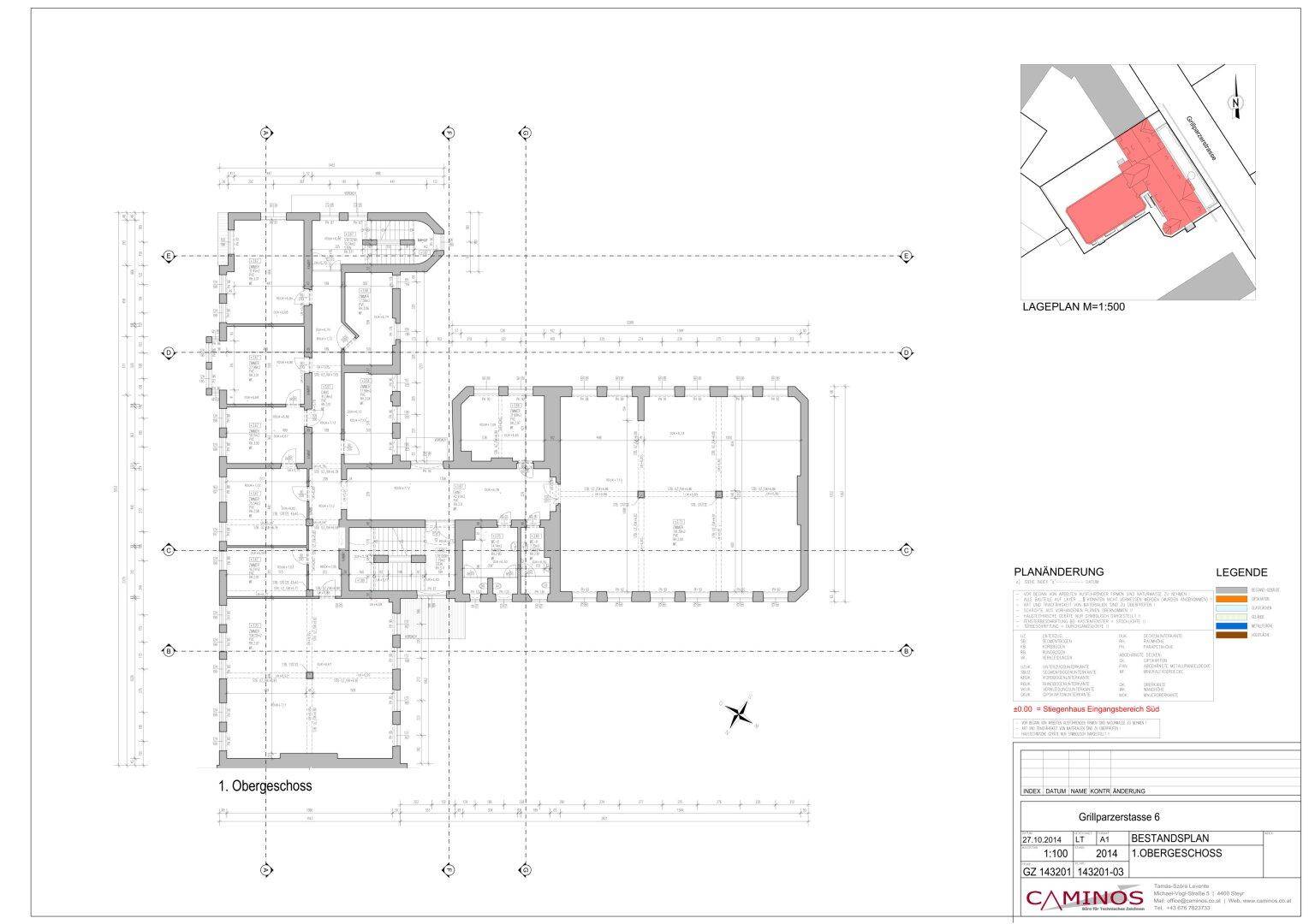 Grundriss des ersten Obergeschosses mit detaillierter Raumaufteilung und Fensterpositionen.